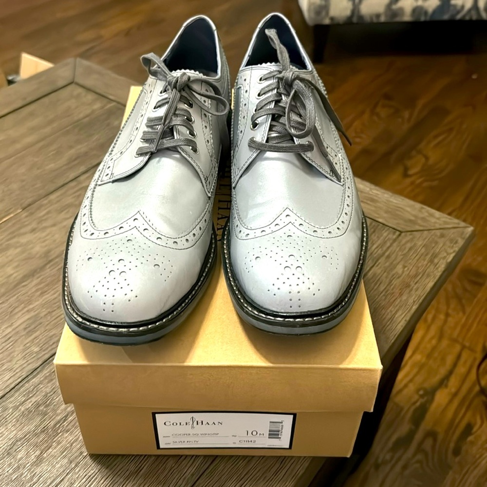 Silver Cole Haan Wingtip shoes